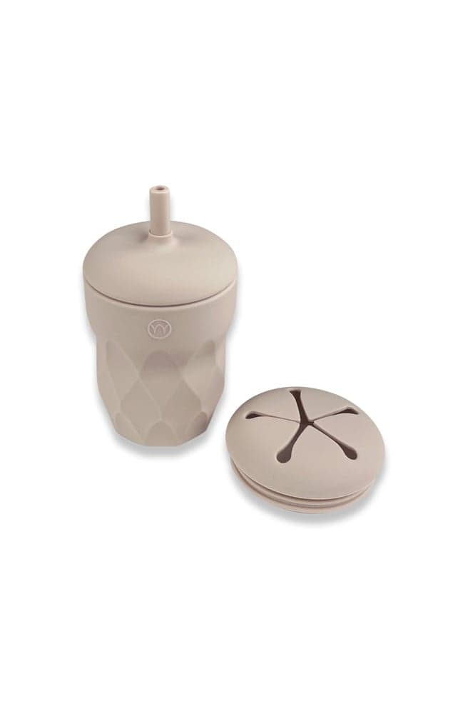 Silicone Cup with Straw and Snack Lid